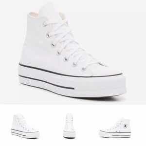 Converse White Platform High-Top Sneakers 8